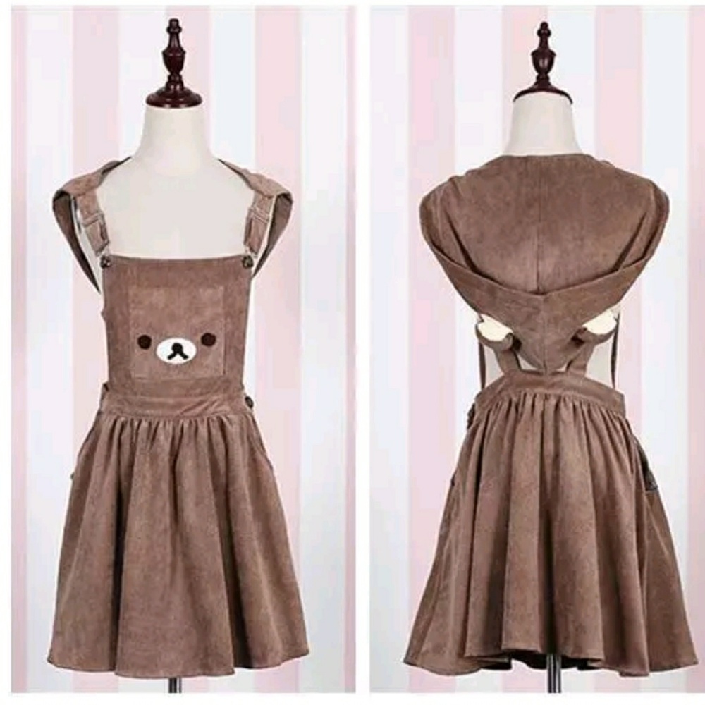 Rilakkuma kawaii teddy bear pinafore dress
